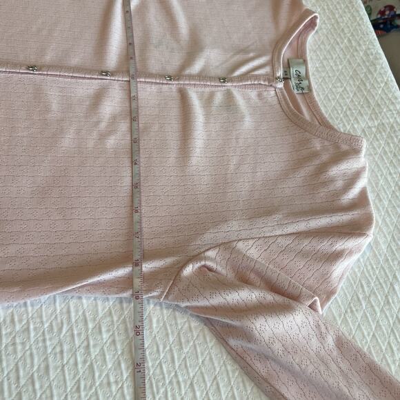 NWT Como Coquette Y2K Pink Bow Button Detail Knit Top Soft Girl Romantic Size M - Picture 5 of 9